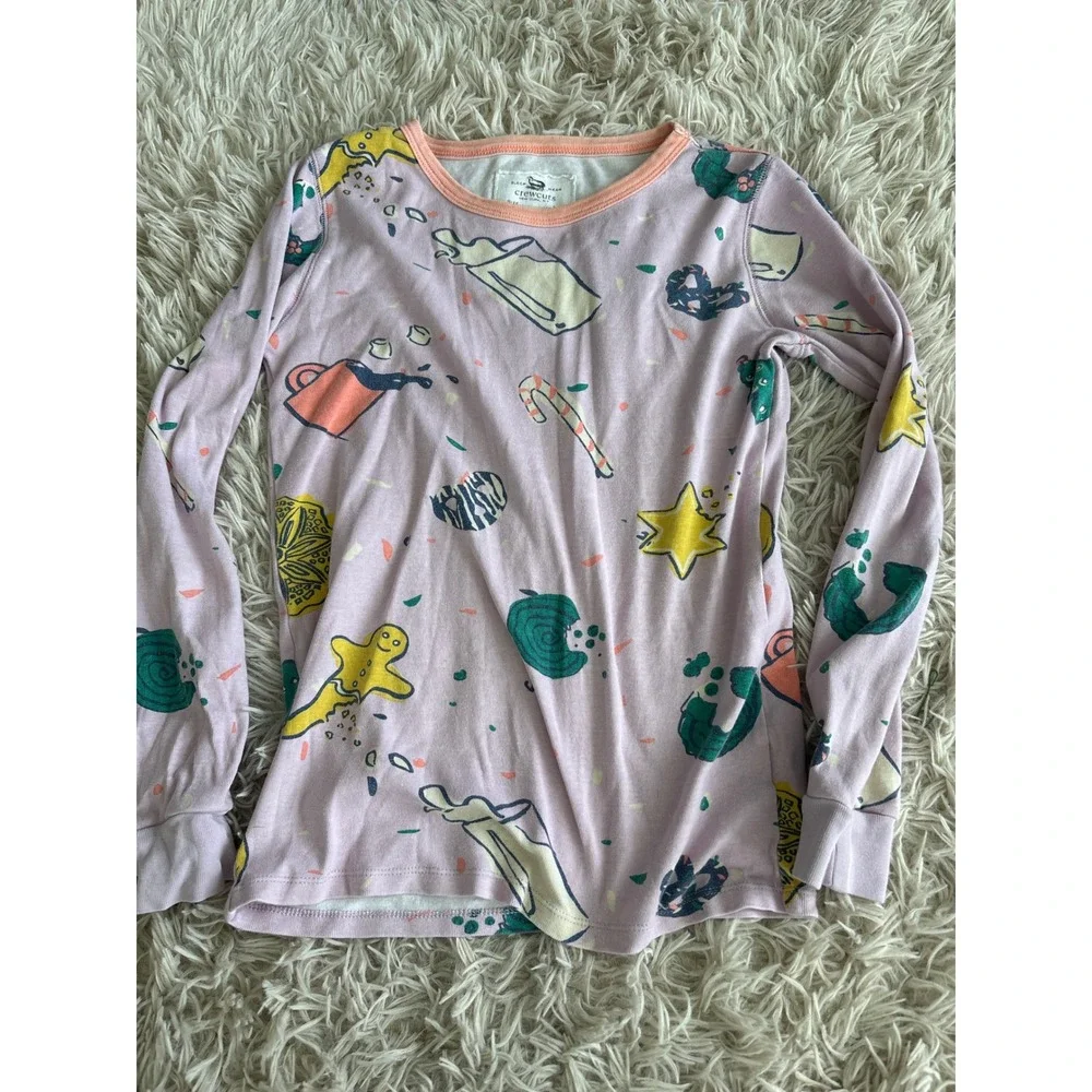 Crewcuts Kids Purple Gingerbread Holiday Pajama Set Size 12 Long Sleeve PJs